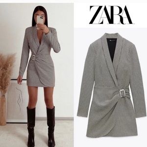 NWT Zara Black & White Mini Blazer Dress